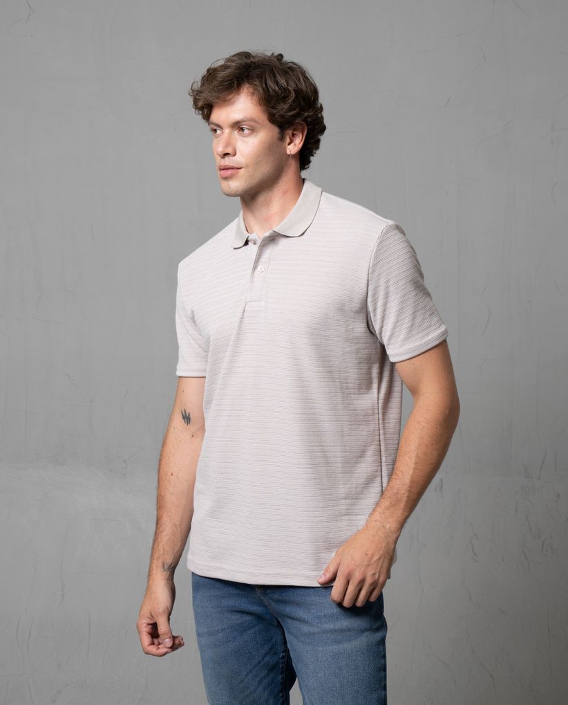 Polo en tela con textura para hombre