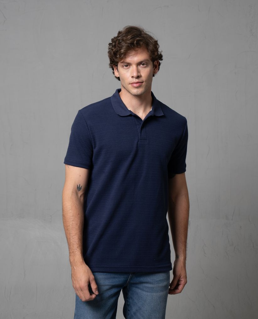 Polo en tela con textura para hombre