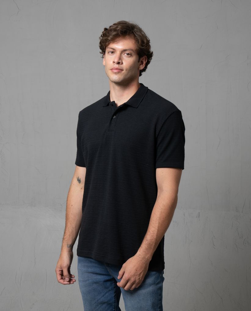 Polo en tela con textura para hombre