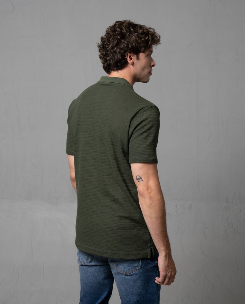 Polo en tela con textura para hombre