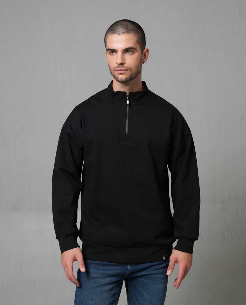 Buzo cuello alto con cierre para hombre