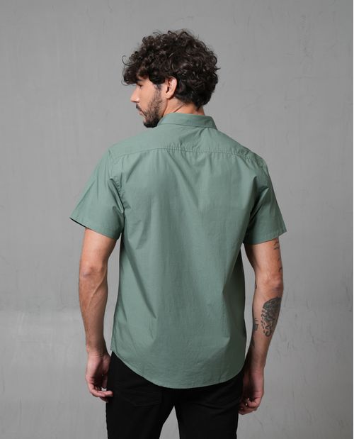 Camisa manga corta con bordado para hombre