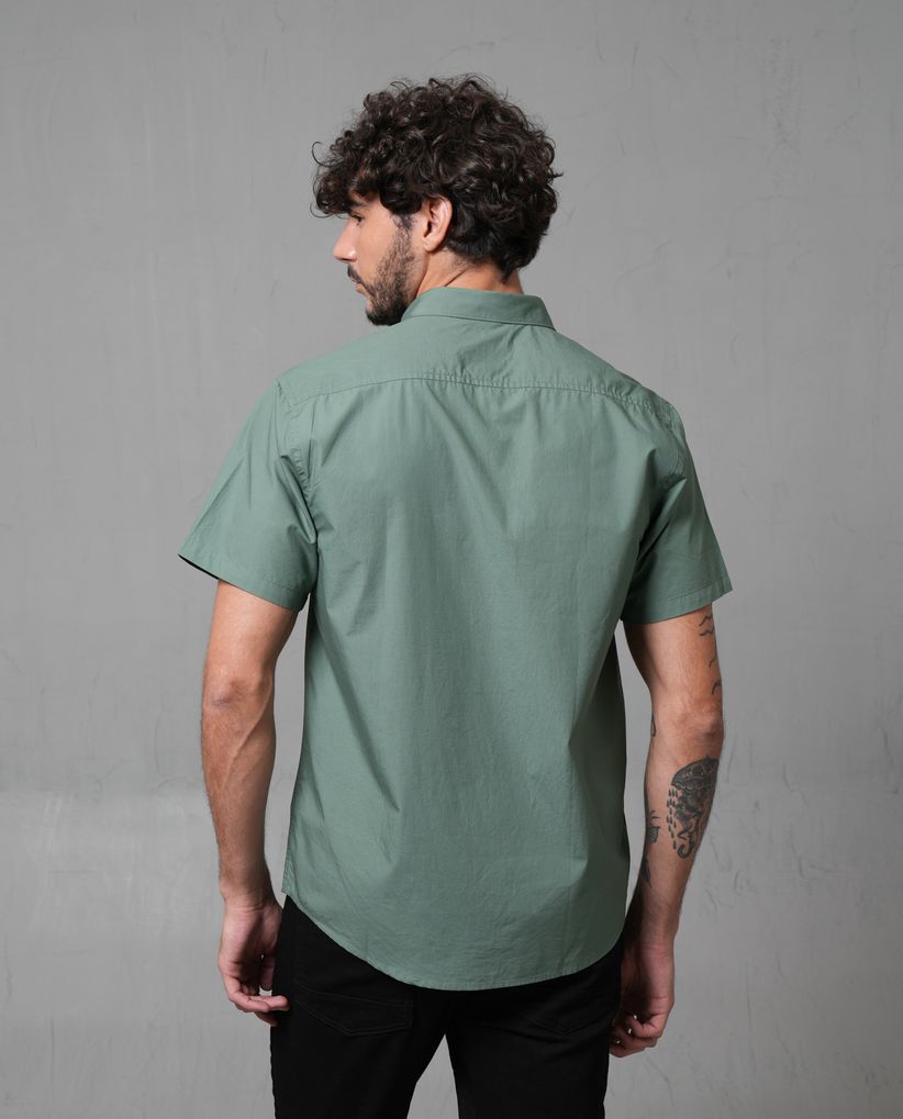 Camisa manga corta con bordado para hombre