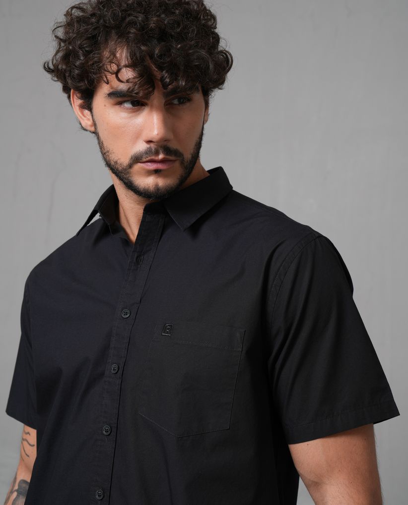 Camisa manga corta con bordado para hombre