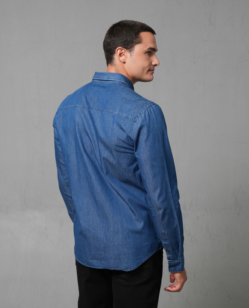 Camisa Manga Larga de Algodón para Hombre