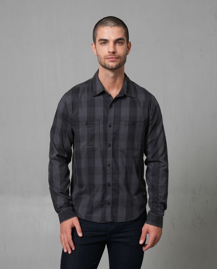 Camisa manga larga tipo leñadora para hombre