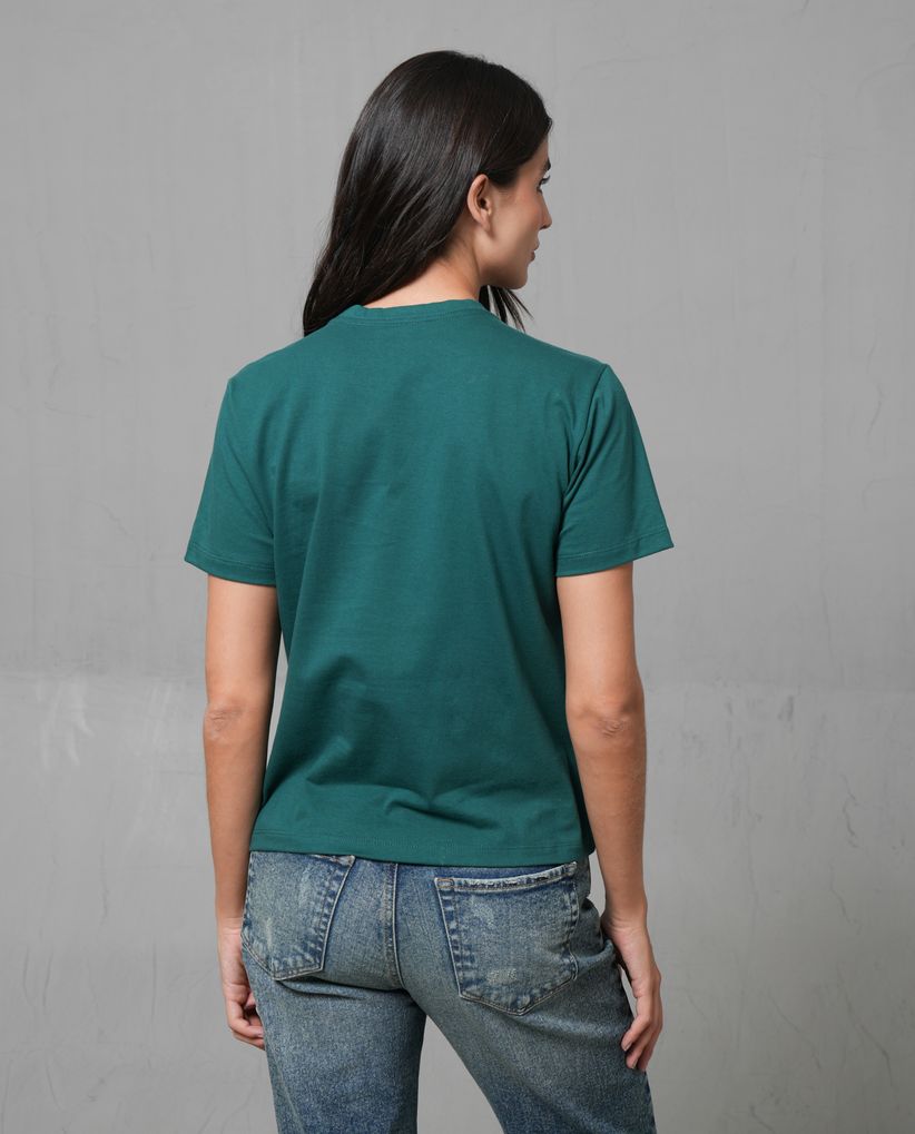 Camiseta manga corta con estampado para mujer