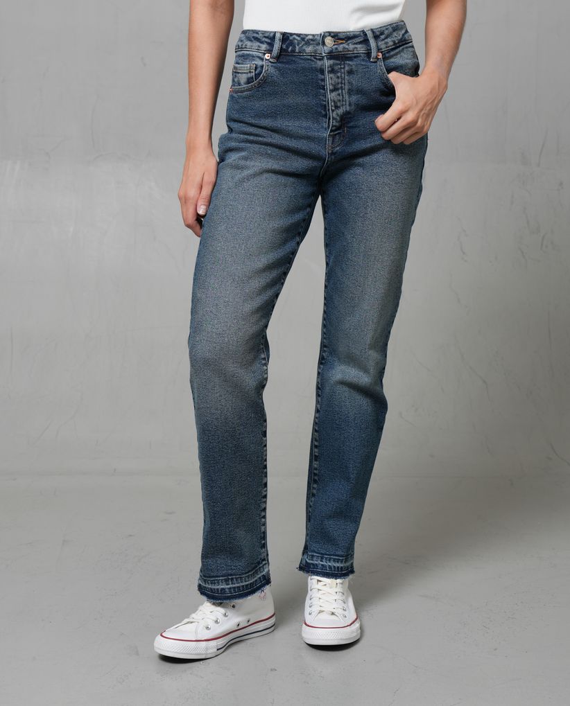 Jean Straight tono medio para mujer