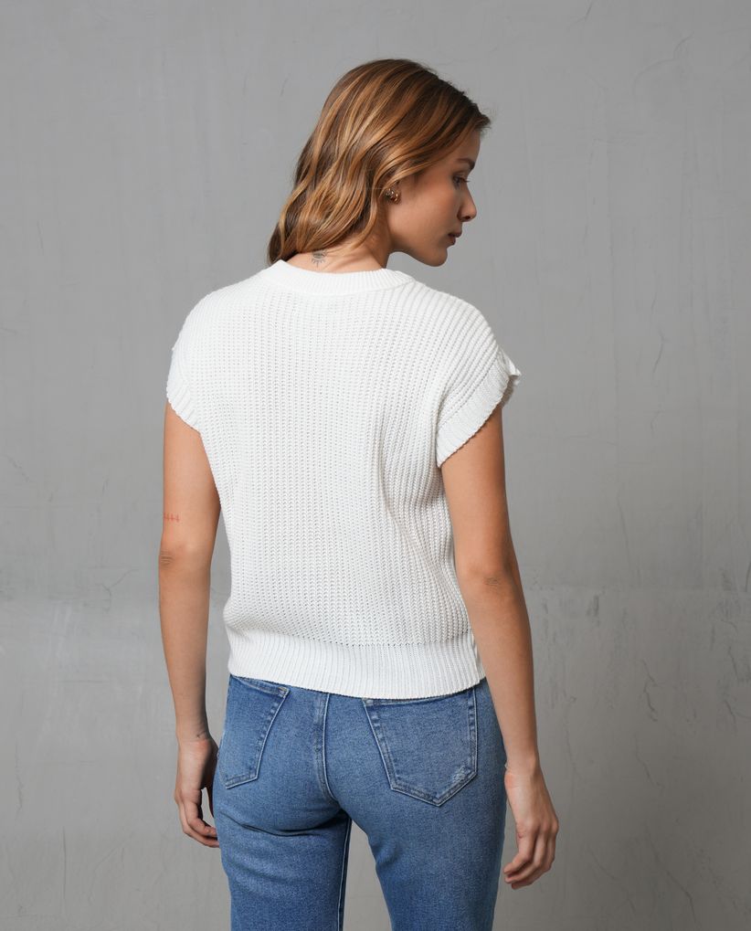 Chaleco con detalles de brillo para mujer