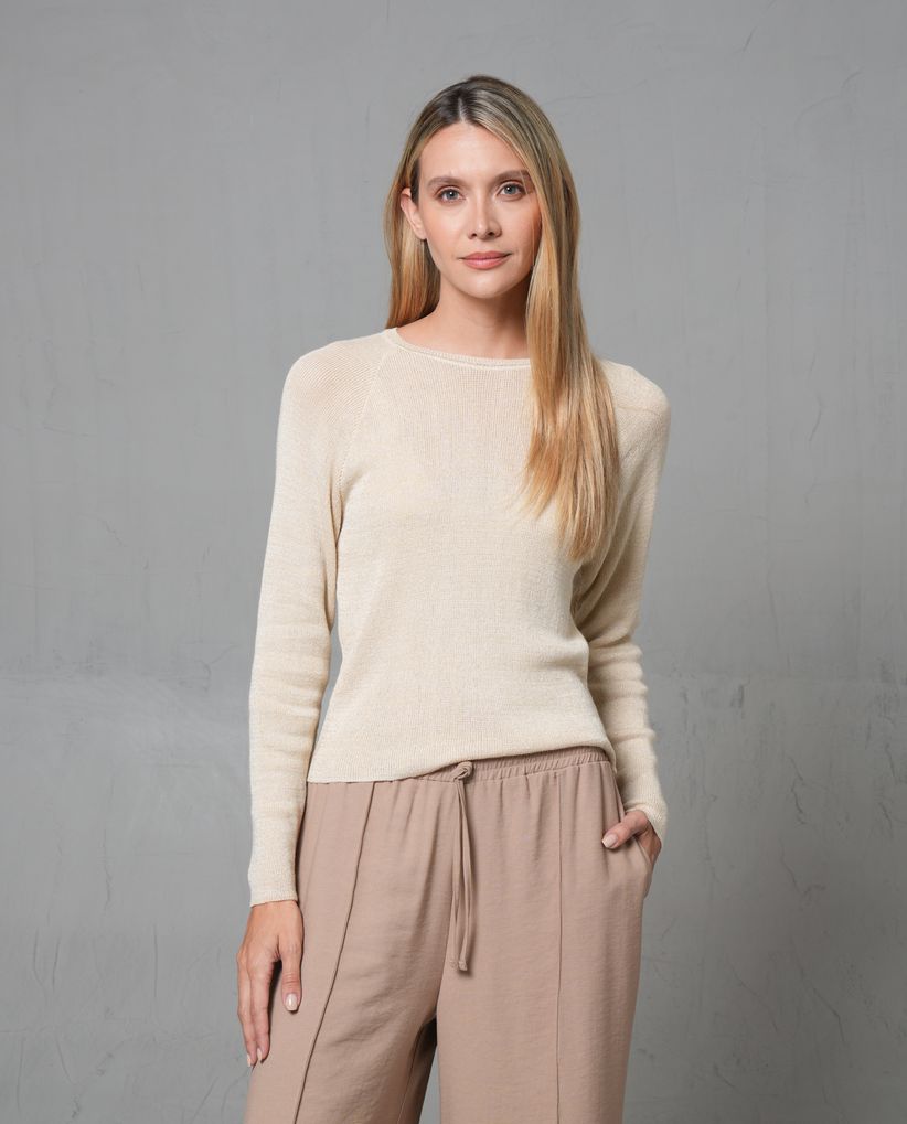 Buzo tejido manga ranglan para mujer