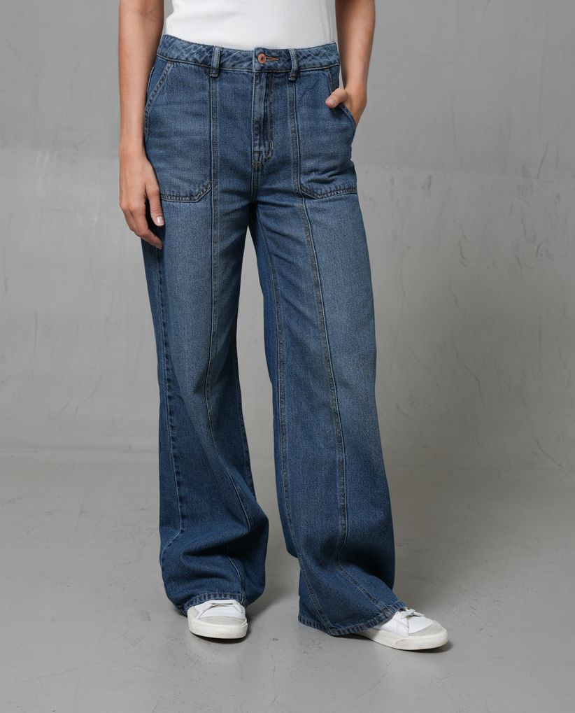 Jean Wide Leg de tiro alto para mujer