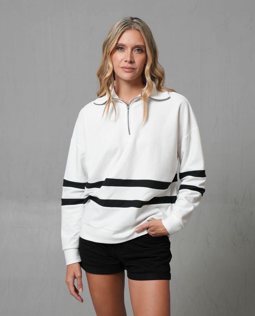 Buzo tejido cuello alto para mujer