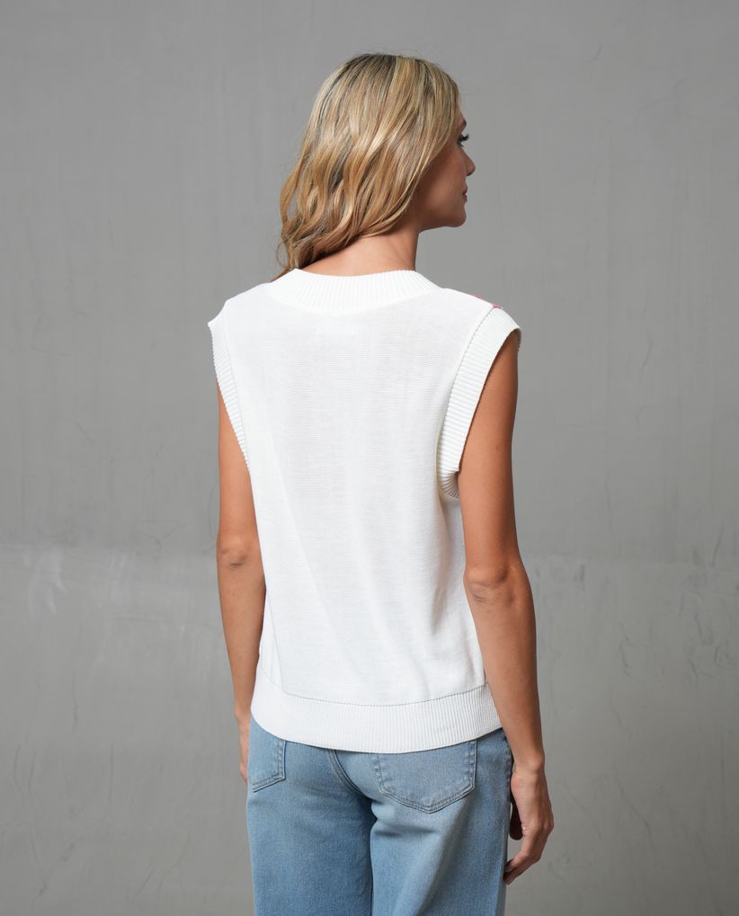 Chaleco tejido de diseño cerrado para mujer