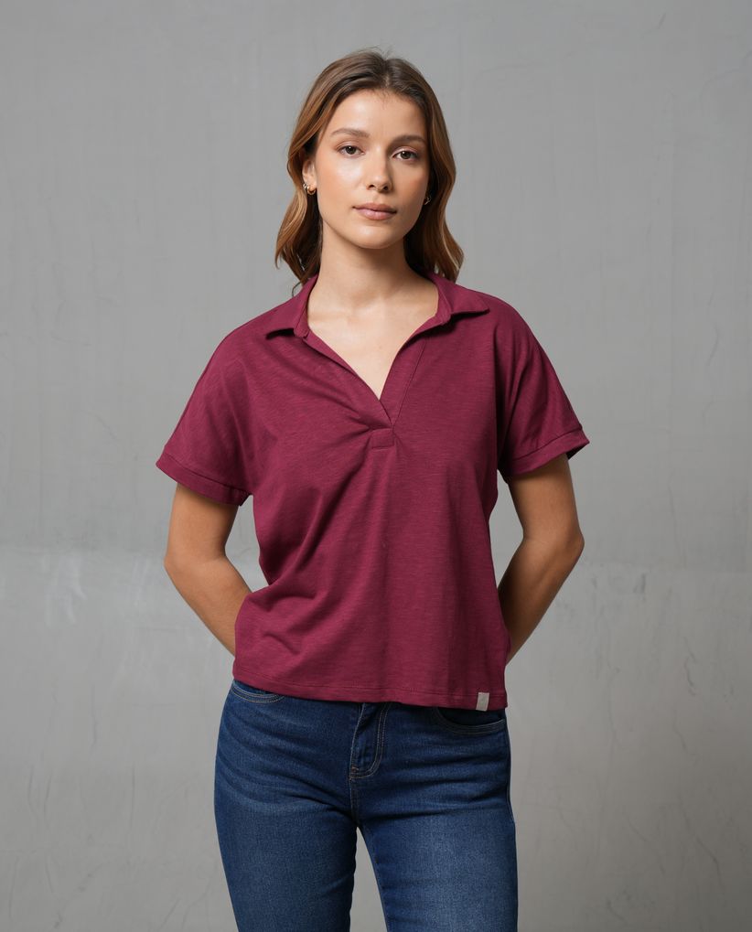 Camiseta tipo Polo para mujer