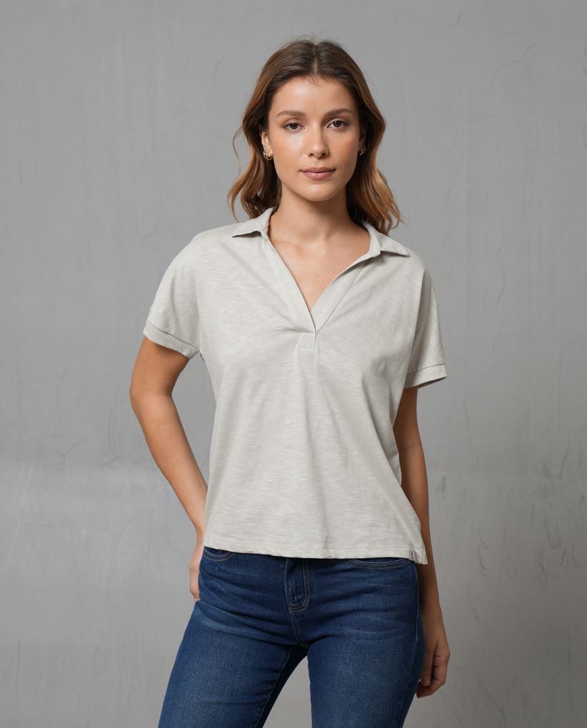 Camiseta tipo Polo para mujer