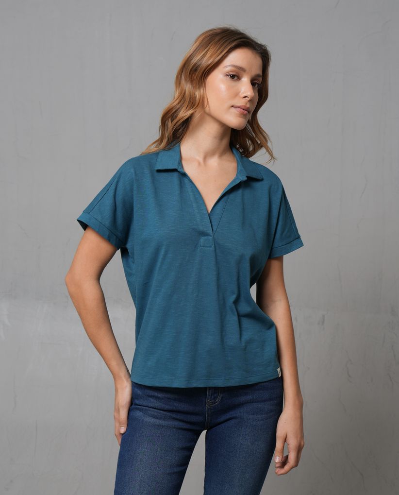 Camiseta tipo Polo para mujer