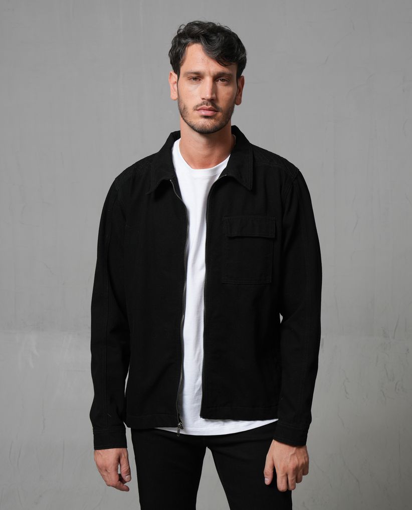 Chaqueta black denim para hombre