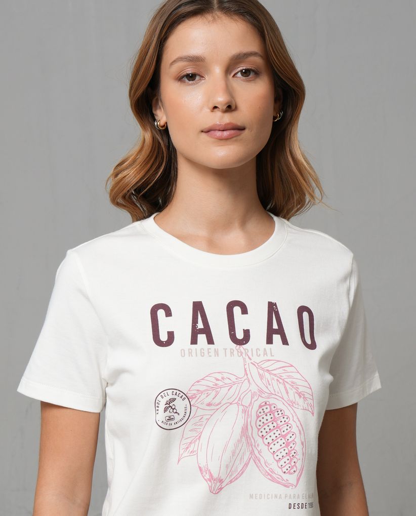 Camiseta básica estampada para mujer