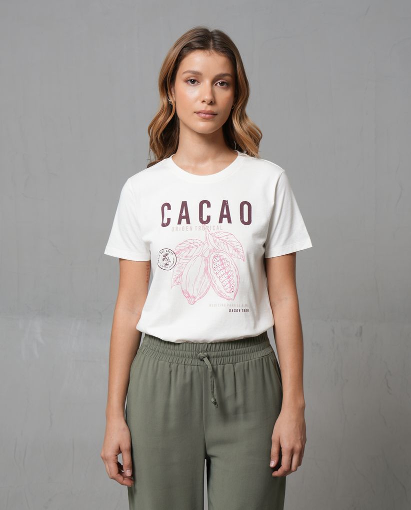 Camiseta básica estampada para mujer
