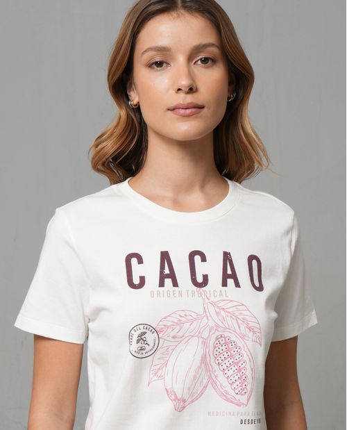 Camiseta básica estampada para mujer