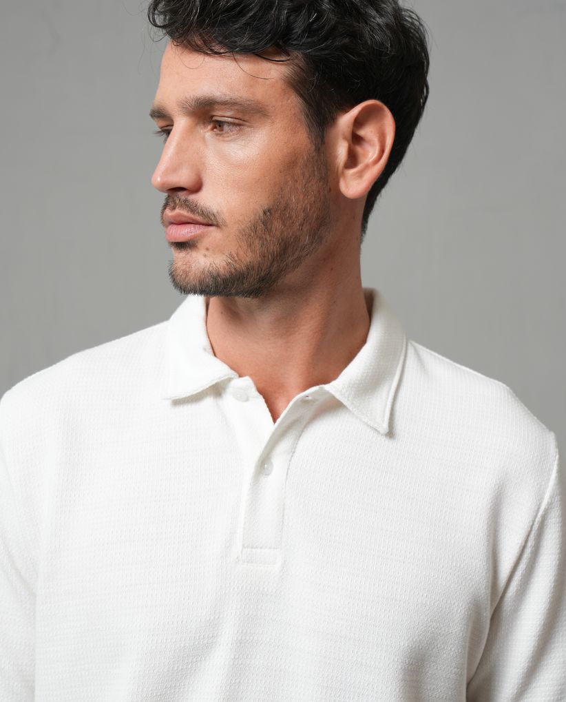Polo clásica en tela con textura para hombre