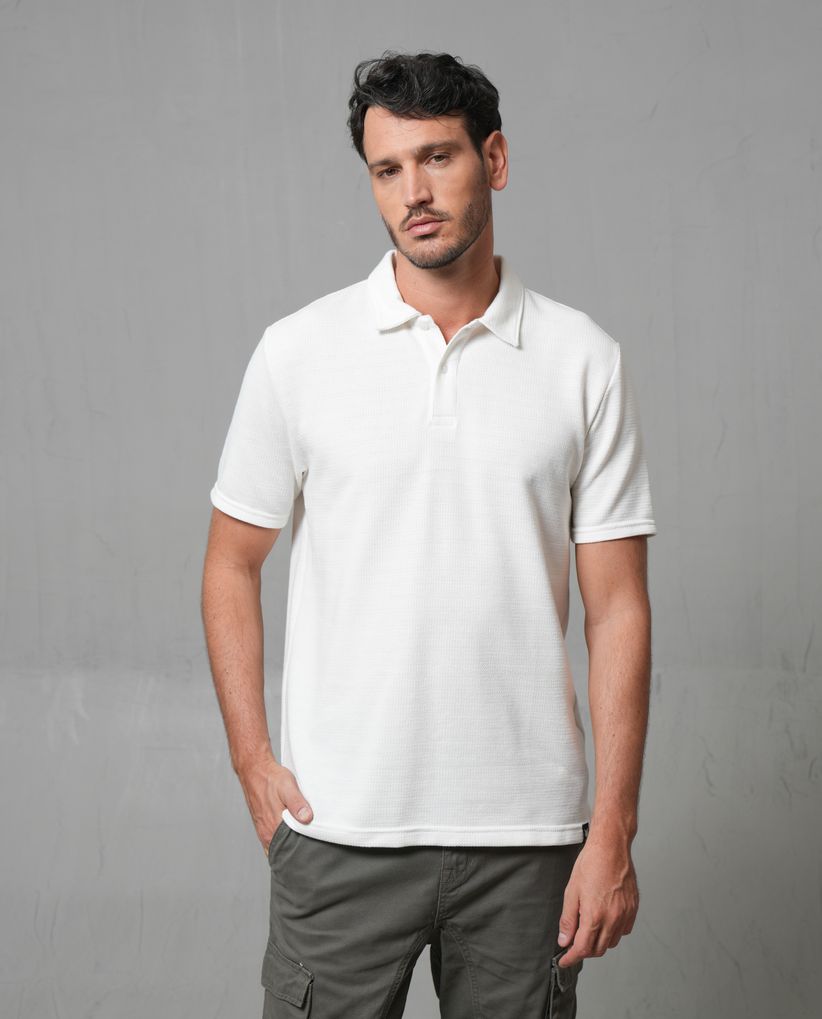 Polo clásica en tela con textura para hombre