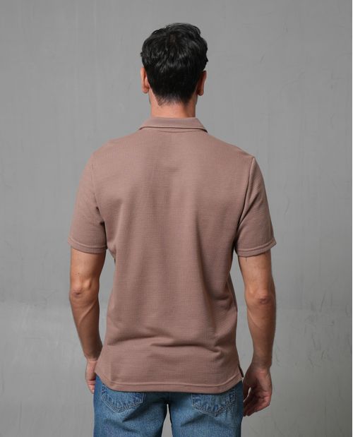 Polo clásica en tela con textura para hombre