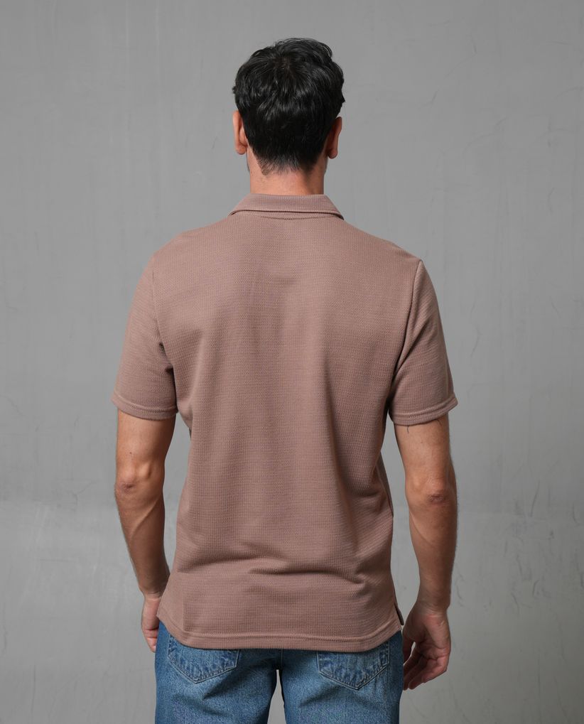 Polo clásica en tela con textura para hombre