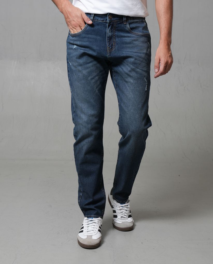 Jean Slim con desgastes localizados para hombre