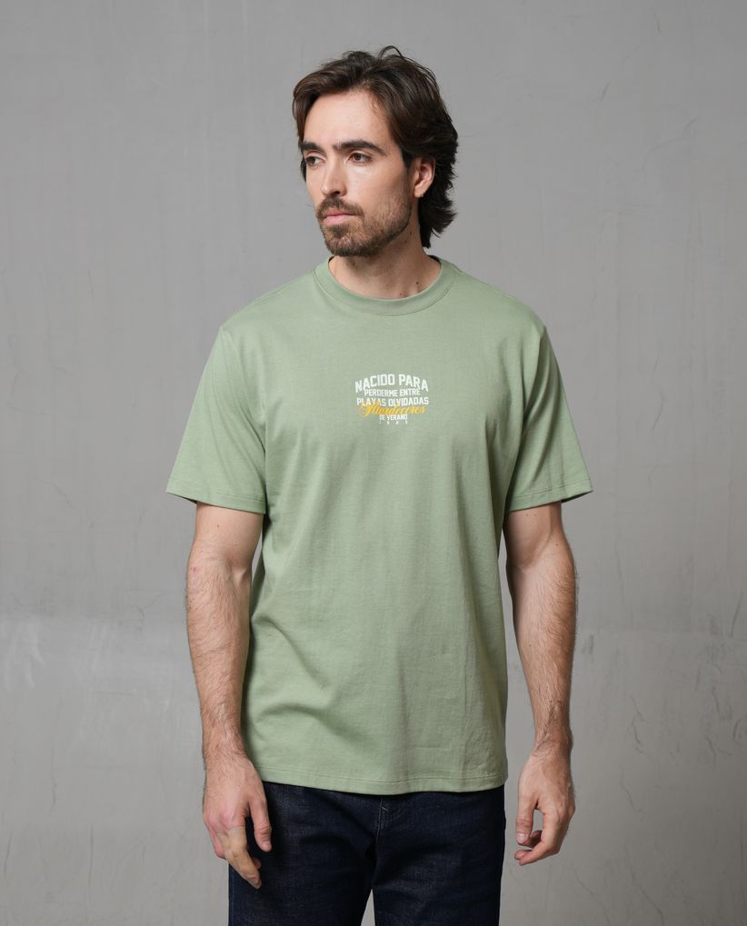 Camiseta manga corta con mini print para hombre