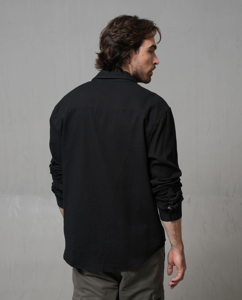Camisa manga larga con textura para hombre