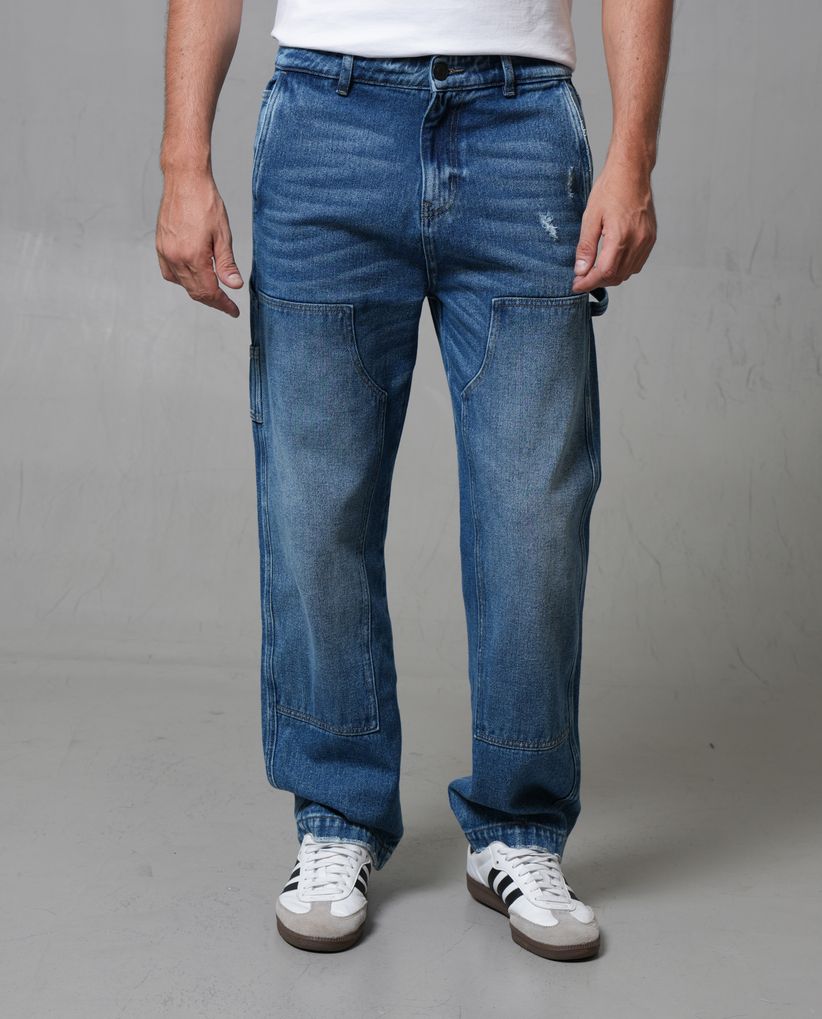 Jean Trendy tono oscuro para hombre