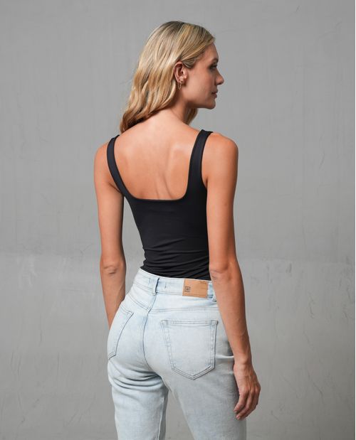 Body ajustado manga sisa para mujer