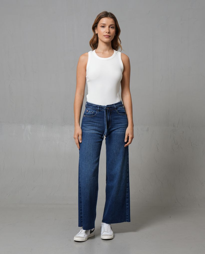 Jean Wide Leg con cinturón para mujer