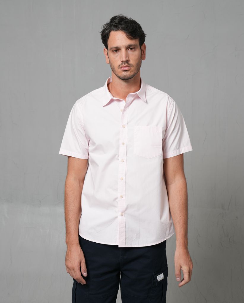 Camisa manga corta con bordado para hombre