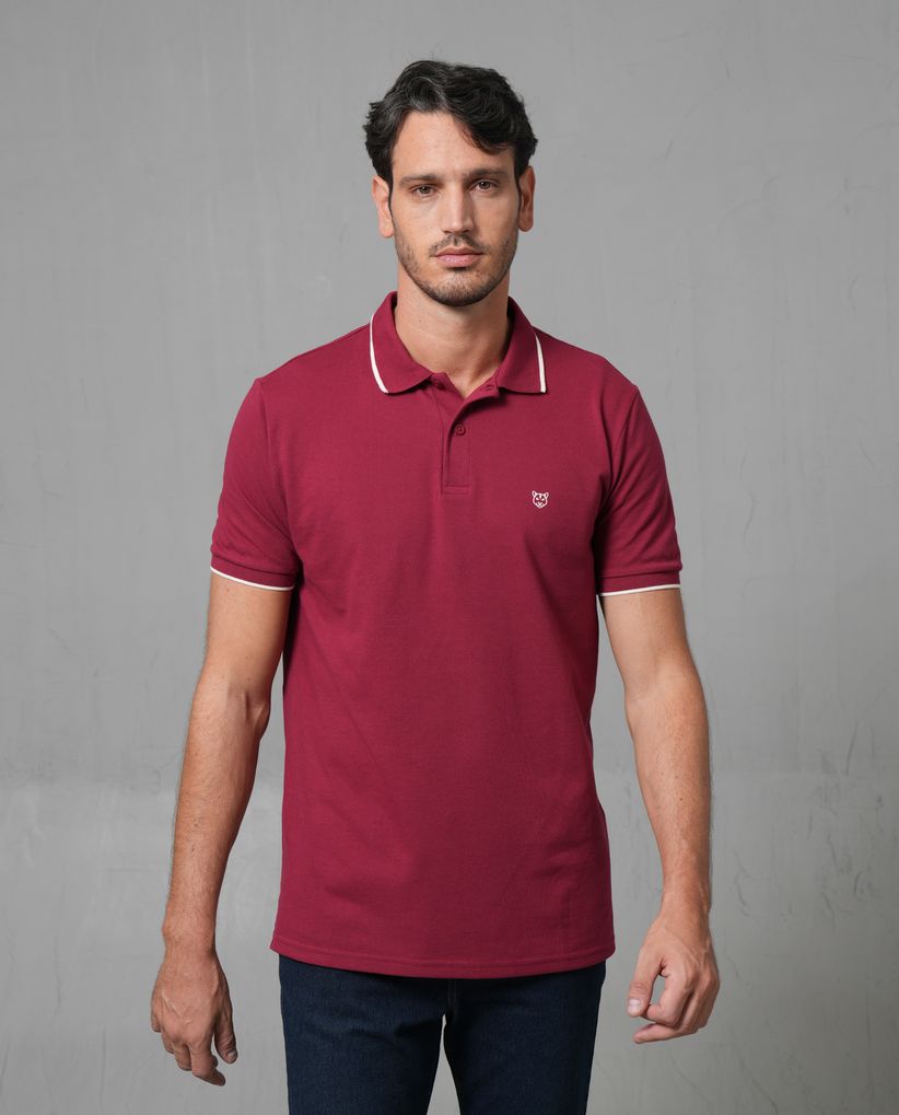 Polo manga corta con puma estampado para hombre