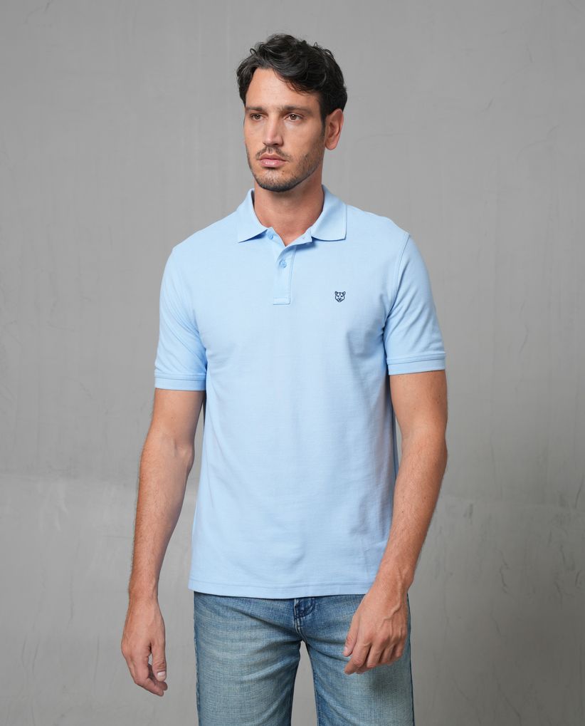 Polo con aplique de puma en punto corazón para hombre