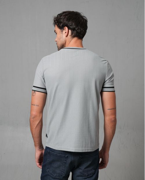 Camiseta cuello redondo texturizada para hombre
