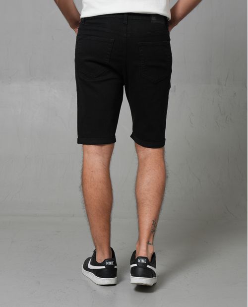 Bermuda en denim azul oscuro para hombre