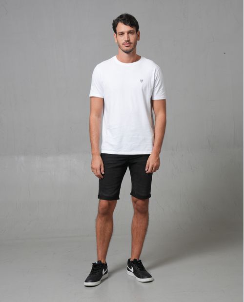 Bermuda en black denim para hombre