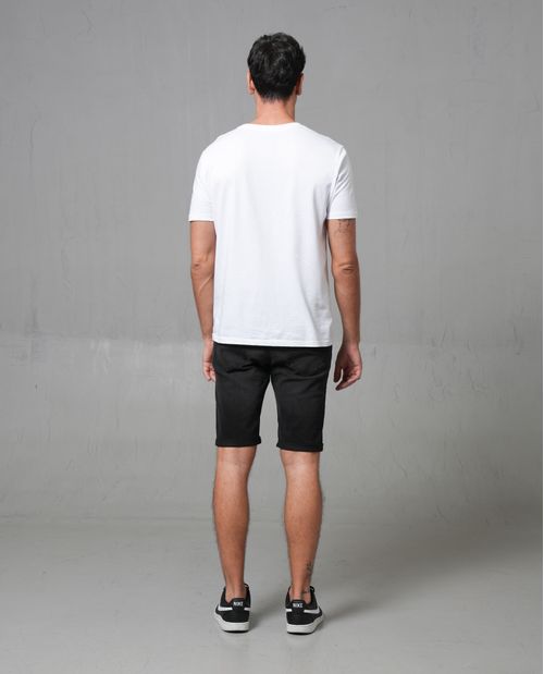 Bermuda en black denim para hombre
