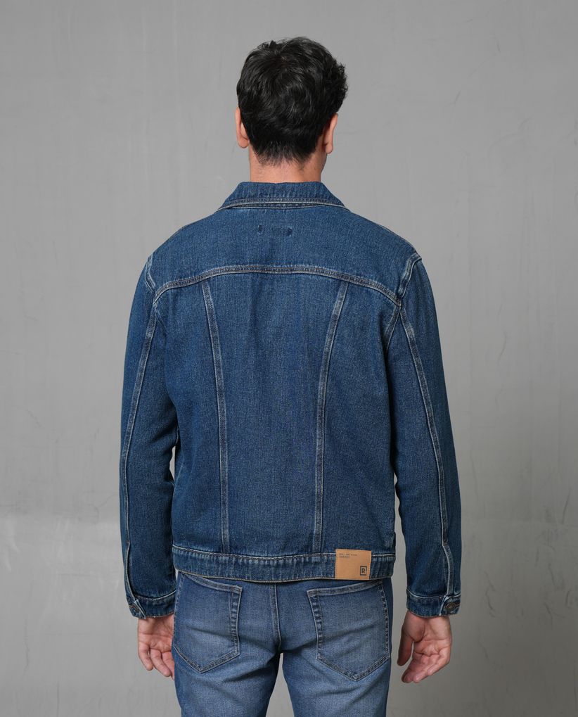 Chaqueta trucker tono oscuro para hombre