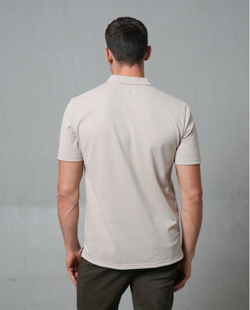 Polo cuello tejido con textura para hombre