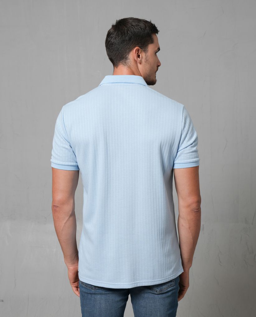 Polo cuello tejido con textura para hombre