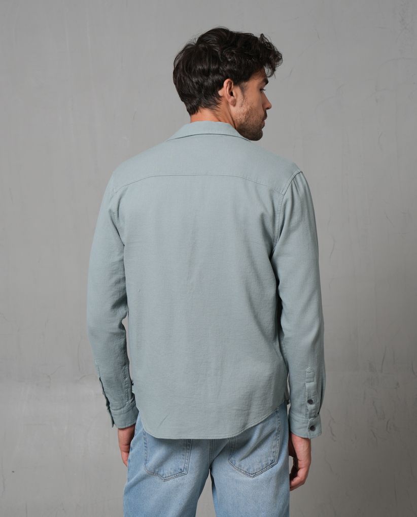 Camisa manga larga con textura para hombre