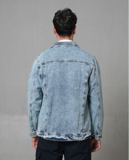 Chaqueta en denim con bolsillos para hombre
