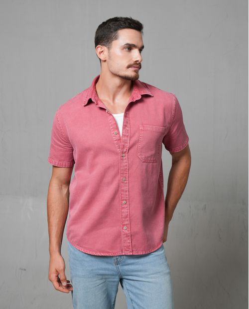 Camisa en Dril manga corta para hombre