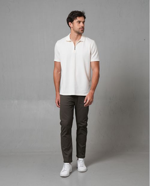 Pantalón en dril semi-ajustado para hombre