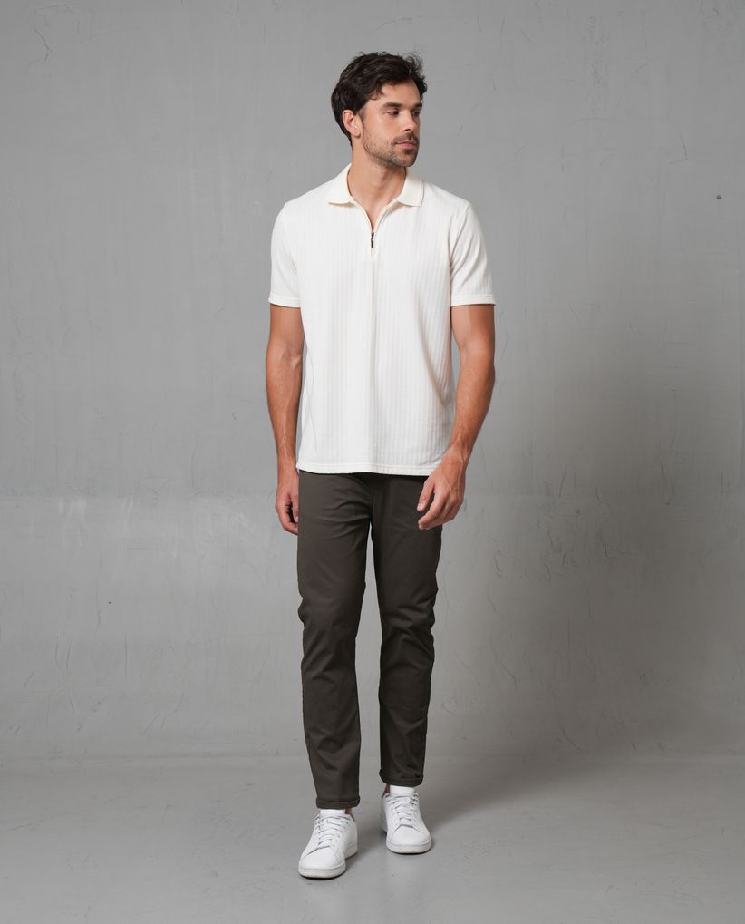 Pantalón en dril semi-ajustado para hombre