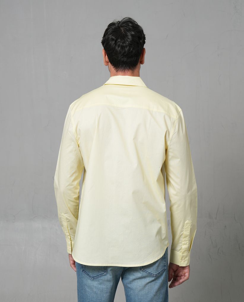 Camisa manga larga con cuello camisero para hombre